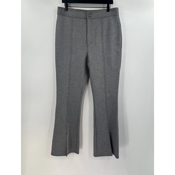 Anthropologie Maeve High Waist Grey Seamed Flare Pants Size 14 - Picture 2 of 10